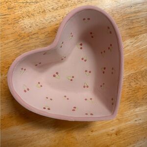 cherry print heart-shaped jewelry bowl